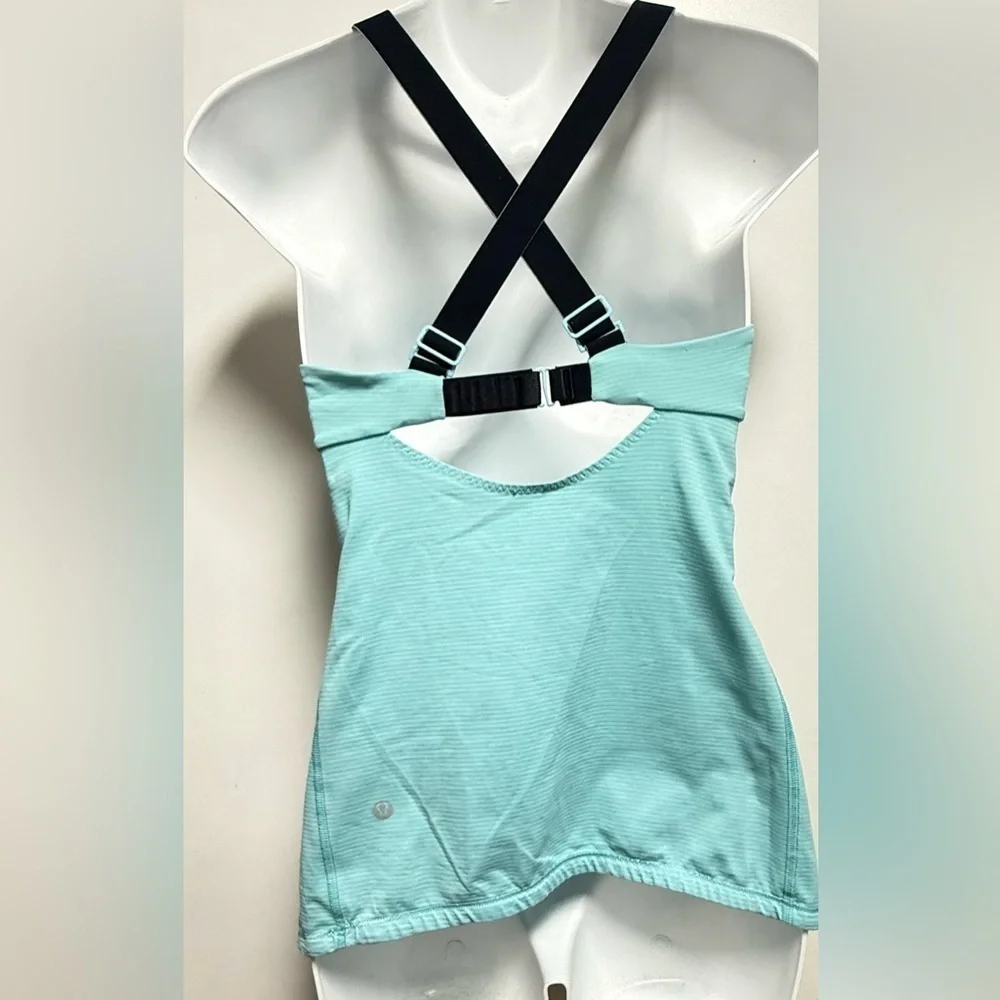 Lululemon Athletica Green Asymmetrical Fitted Tank Top